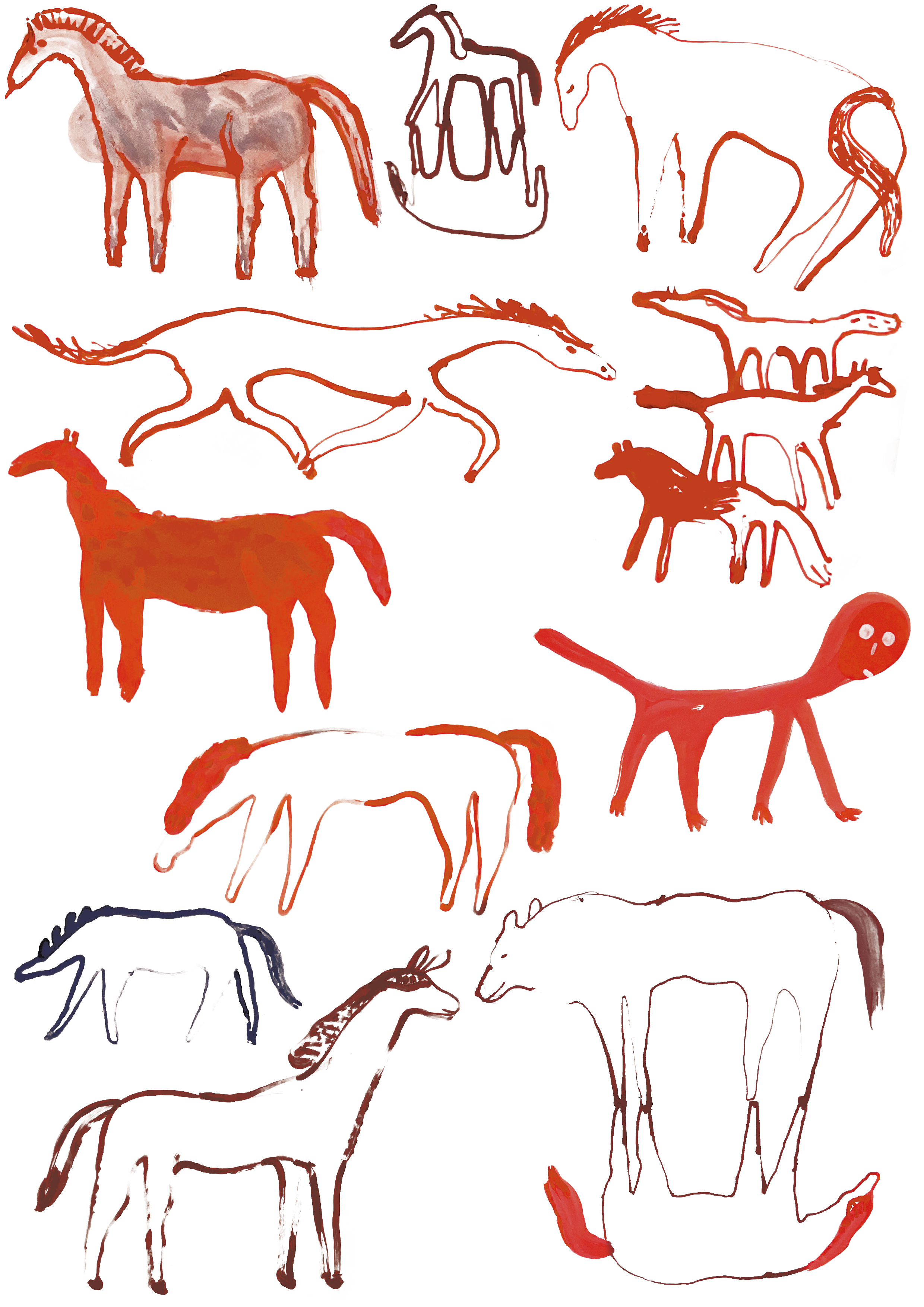 horses tattoo flash
